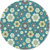 MuchoWow® Mauspad Mousepad Retro - Blumen - Muster - Blau Produktbild-Vorschau 1