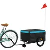vidaXL Fahrradanhänger Schwarz und Blau 45 kg Eisen Produktbild-Vorschau 3