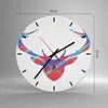 Wanduhr - Rund - Glasuhr - Abstraktion Hörner - 30x30cm - Produktbild-Vorschau 3