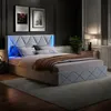 ProximaX Polsterbett 140x200 cm, Kopfteil mit seitlicher Produktbild-Vorschau 1