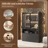 A modern display cabinet with LED lighting, shown in a room setting with lifestyle images of different rooms. Anteprima dell’immagine prodotto
