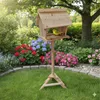 Mangeoire à oiseaux Relaxdays avec support, en bois de Voir les images du produit 2