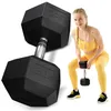 TREX SPORT Hexagon Gusseisen Kurzhantel TX-200RD | 1 Stück Produktbild-Vorschau 1