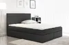 Boxspringbett Schlafzimmerbett KELIS Webstoff Schwarz Produktbild-Vorschau 1