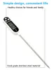 A digital thermometer on a white background with text overlays. Produktbild-Vorschau