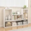 A white bookshelf filled with decorative items and storage boxes. Náhľad obrázku produktu