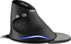 A black vertical optical mouse with a blue LED light strip at the base. Produktbild-Vorschau