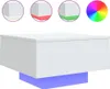A white coffee table with a blue base and three circular insets showing color options and a color wheel. Produktbild-Vorschau