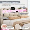 Cama boxspring INONEFT de 140x200 cm con LED y USB, Vista previa de la imagen del producto 8