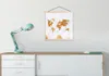 MuchoWow® Textilposter Karte - Gold - Welt 60x60 cm mit Produktbild-Vorschau 3