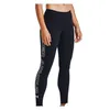 A person wearing black leggings with white text on the side. Produktbild-Vorschau
