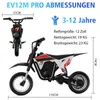 EVERCROSS TECH EV12M PRO Elektro Motorrad Kinder, mit 300W Produktbild-Vorschau 12