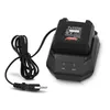 A black battery charger with a power cord is shown against a white background. Produktbild-Vorschau