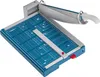 A blue and silver paper cutter is shown on a white background. Voir les images du produit