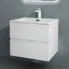 doporro Meuble de Salle de Bain Suspendu Blanc Mat Voir les images du produit 3