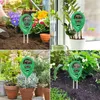 A collage of four images showing a soil pH, light, and moisture meter being used in different gardening settings. Podgląd zdjęcia produktu