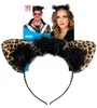 Haarband met luipaardoren, versierd met strass en veren Productafbeelding-voorbeeld 2