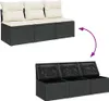 vidaXL Gartensofa mit Kissen 3-Sitzer Schwarz Poly Rattan Produktbild-Vorschau 7