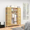 HOMCOM Armoire penderie en bambou armoire de rangement avec Voir les images du produit 2