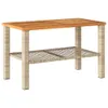 vidaXL Gartentisch Beige 70x38x42 cm Poly Rattan Produktbild-Vorschau 1