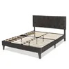 A bed frame with a tufted headboard and wooden slats, shown against a white background. Náhled obrázku produktu
