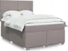 vidaXL Boxspringbett mit Matratze Taupe 140x190 cm Stoff Produktbild-Vorschau 2