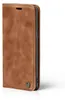 A brown flip cover for a smartphone is shown against a white background. Produktbild-Vorschau