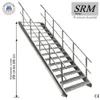 15 Stufen Stahltreppe beidseitigem Geländer Breite 60 cm Produktbild-Vorschau 1