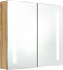 vidaXL LED koupelnová zrcadlová skříňka Dubová optika Náhled obrázku produktu 1