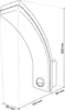 A line drawing of a white LED outdoor light with dimensions indicated. Produktbild-Vorschau