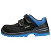 A side view of a black and blue safety shoe with velcro straps. Anteprima dell’immagine prodotto
