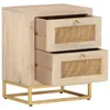 The Living Store Nachttisch 40x30x50 cm Massivholz Mango Produktbild-Vorschau 3