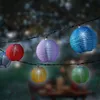 LED Solar Lichterkette Lampions 4,5m Nylon Bunt / Kaltweiß Produktbild-Vorschau 4