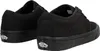 A pair of black Vans shoes shown from the back. Voir les images du produit