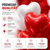50x Herzballons Luftballons Ballons Luft, Helium - rot-weiß Produktbild-Vorschau 2