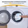 A hand is placing mop pads into a washing machine. Produktbild-Vorschau