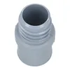 A close-up, top-down view of a gray plastic drain hose end piece with threaded connection. Produktbild-Vorschau