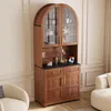 Merax hoge kast met werkblad, glazen vitrine met 2 lades en Productafbeelding-voorbeeld 7