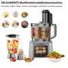 A multifunctional kitchen machine with various attachments and ingredients shown around it. Voir les images du produit