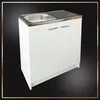 A white kitchen cabinet with a stainless steel sink and drainboard. Náhľad obrázku produktu