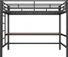 Letto a soppalco Sweiko 90x200 cm, tavolo con USB e presa, Anteprima dell’immagine prodotto 4