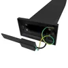 Close-up view of the back of a black outdoor light fixture, showing wiring and mounting points. Náhled obrázku produktu