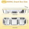 Snackbox mit Fächern, 2 Stück Edelstahl Snackbox  mit 3 Produktbild-Vorschau 3