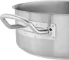 Close-up of a stainless steel pot handle and rim. Produktbild-Vorschau