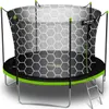 A trampoline with a safety net and a ladder, presented on a white background. Produktbild-Vorschau