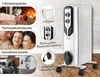 A collage of images showcasing an oil radiator and its features, including a cozy fireplace scene, a family, and close-ups of the product's controls and design. Náhled obrázku produktu