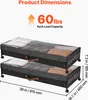 Two stacked under-bed storage containers with dimensions and load capacity indicated. Anteprima dell’immagine prodotto