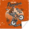 MuchoWow® Poster Fahrrad - Mann - Retro 75x75 cm - Wand Produktbild-Vorschau 1