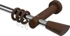 Interdeco Gardinenstange / Vorhangstange Chrom / Nussbaum Produktbild-Vorschau 1