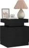 A black nightstand with decorative items on top, including a lamp, books, and a framed picture. Náhľad obrázku produktu